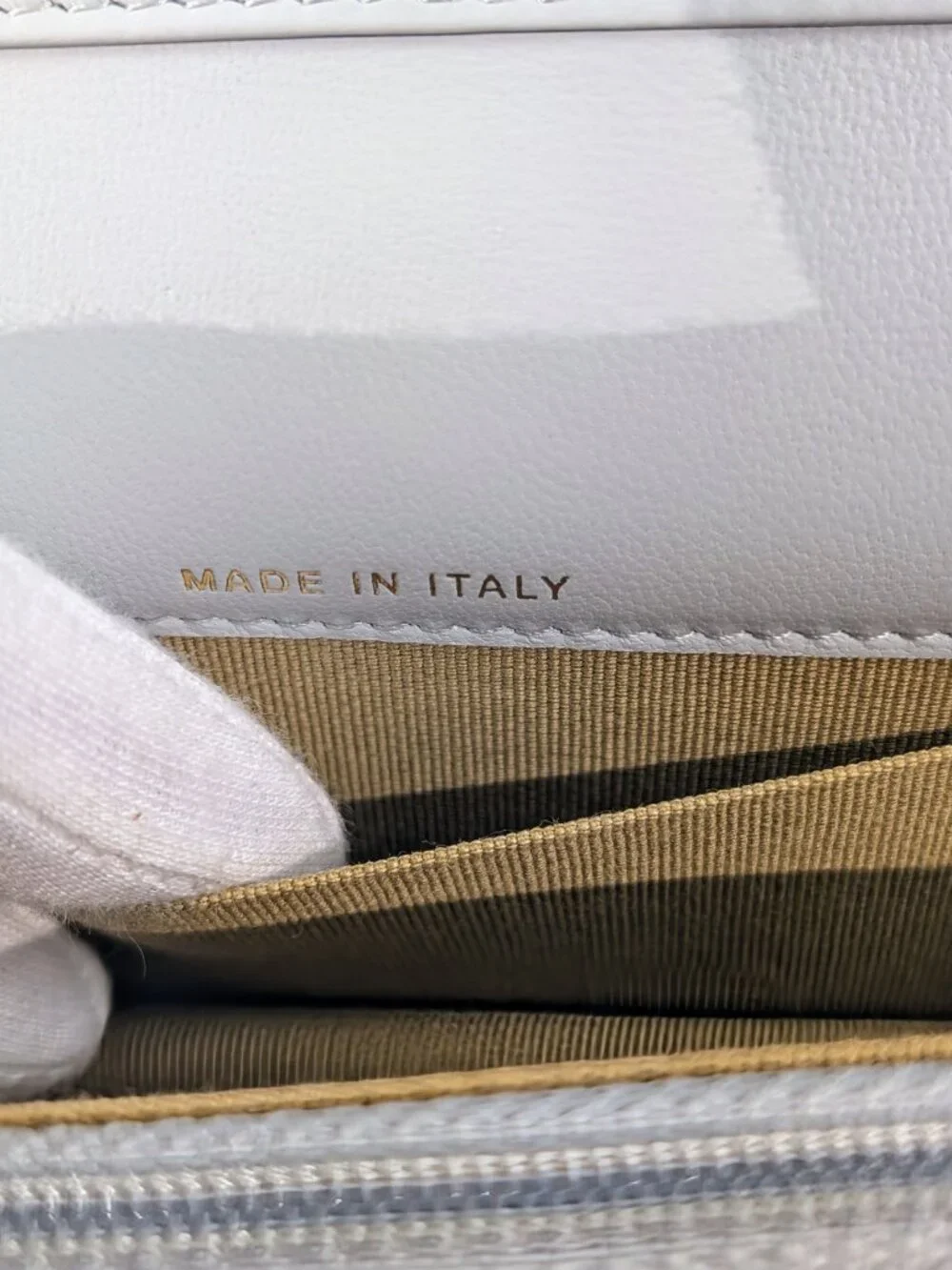 Chanel Light Grey Wallet on Chain (WOC) with Gold Charm